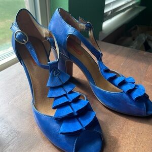 Blue Miz Mooz T Strap Heels Size 8
